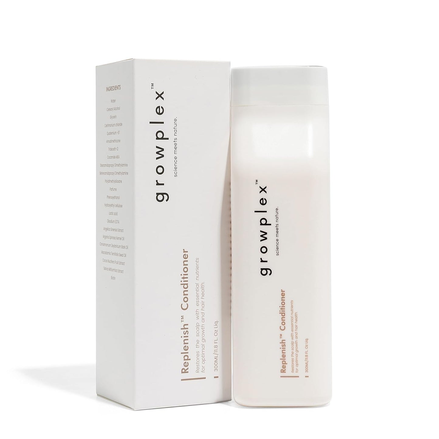 Growplex Replenish Conditioner - Hydrating Botanical Blend with Biotin & Argan Oil | Reduces Breakage, 250ml