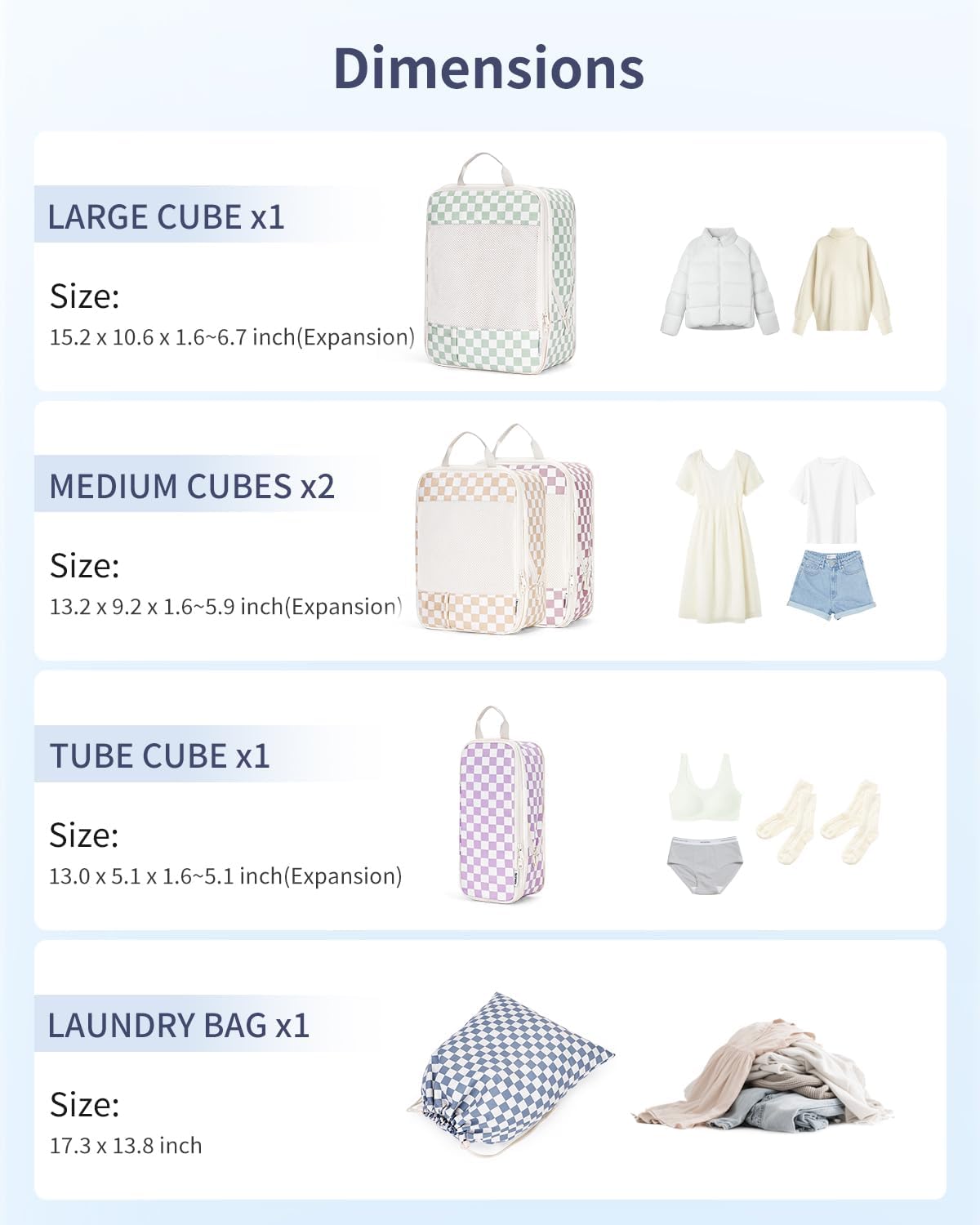 Compression Packing Cubes Set - Durable Travel Organizers for Men & Women | 6-Piece Carry-On Luggage System