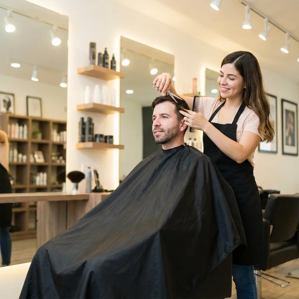Karlling Large Haircutting Cape - Professional Magic Tape Barber Gown for Men Women, Adjustable Hair Cutting Salon Cape, 59"x45"