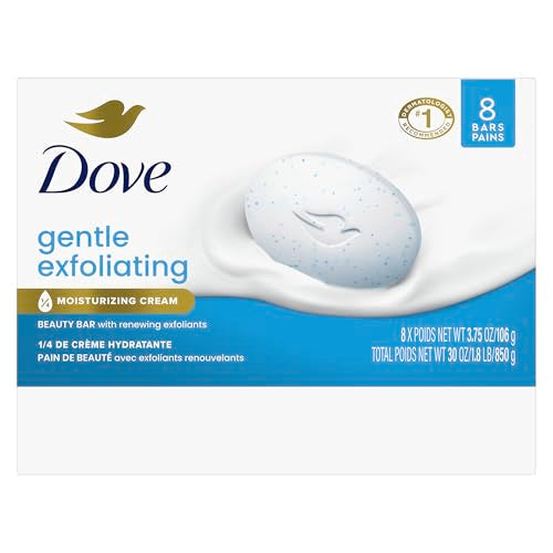 Dove Gentle Exfoliating Beauty Bar Soap, Moisturizing Cleanser - 8 Count