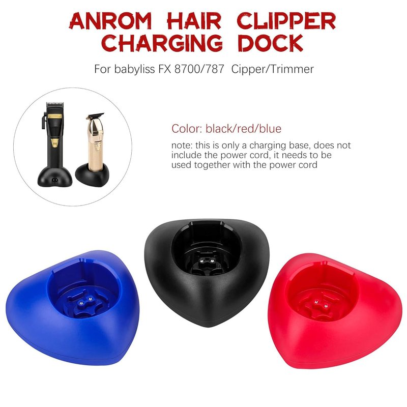 Anrom Hair Clippers Charging Stand, Portable Trimmer Charger for Babyliss FX8700、787 Trimmer charger (Black)