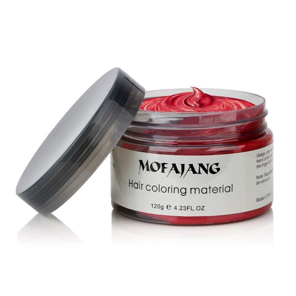 Unisex Hair Wax Color Dye Styling Cream Mud, Natural Hairstyle Pomade, Washable Temporary,Party Cosplay (Red)