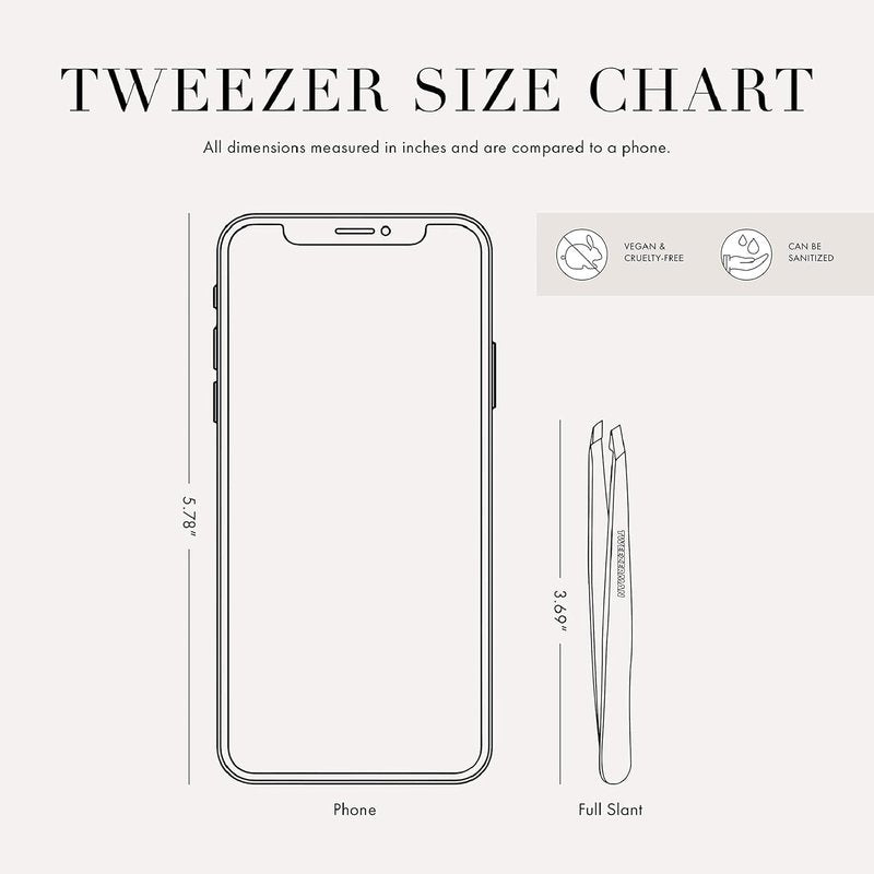 Tweezerman Stainless Steel Slant Tweezer - Eyebrow Tweezers for Women and Men (Platinum Silver)