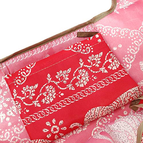 Large Foldable Tote Bag - Reusable Nylon Grocery Bag with Regal Elephants