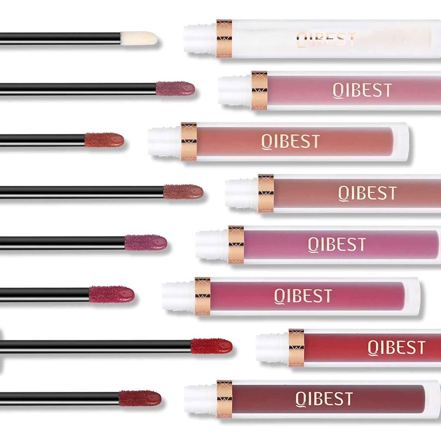 Matte Liquid Lipstick Set - 7 Pigmented Long-Lasting Shades + Lip Plumper | Velvet Waterproof Makeup Gift for Women
