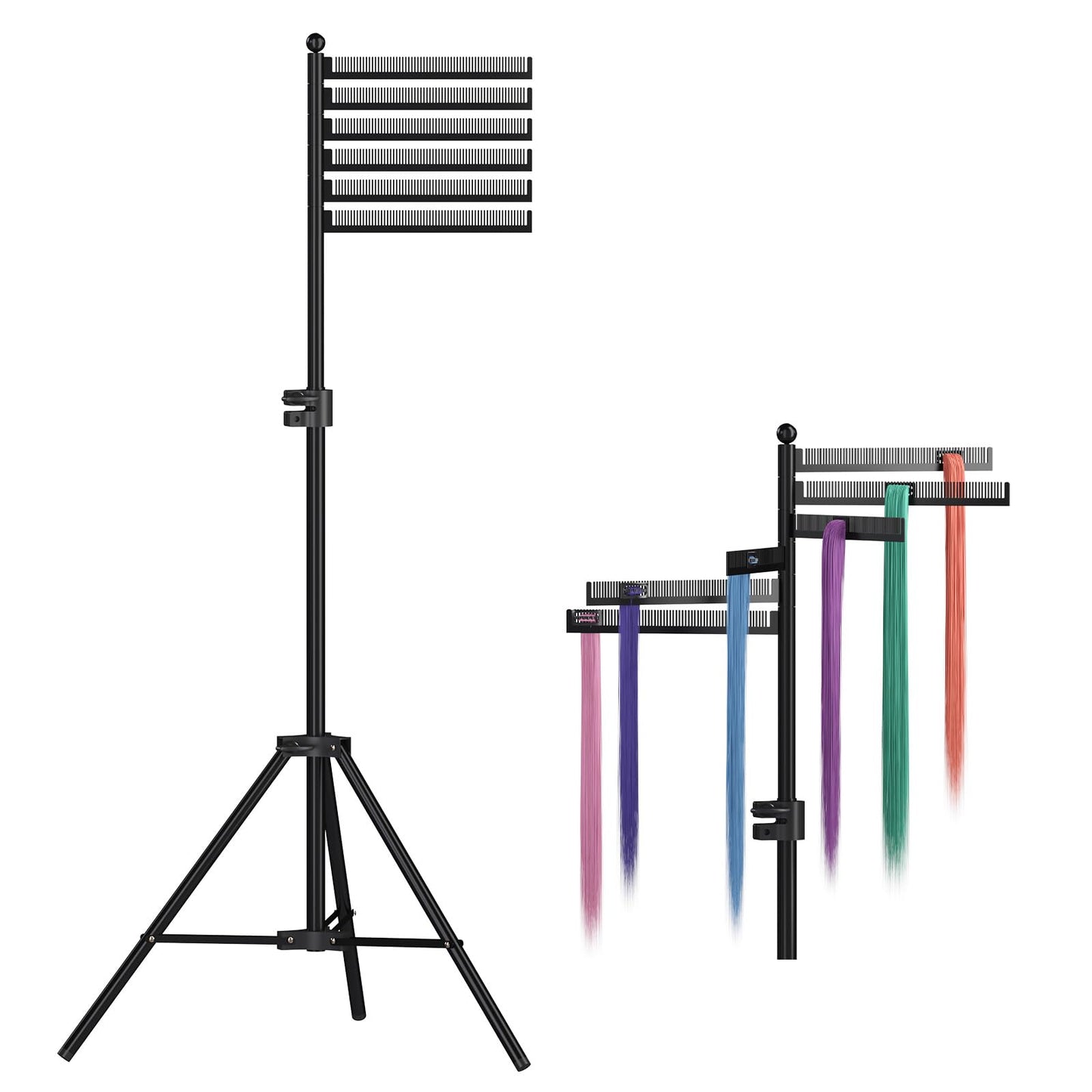 ikare Hair Extension Holder Tripod - Height Adjustable Braiding Rack Stand for Hair, Metal Braid Rack for Hair Braiding Stand, Hair Separator
