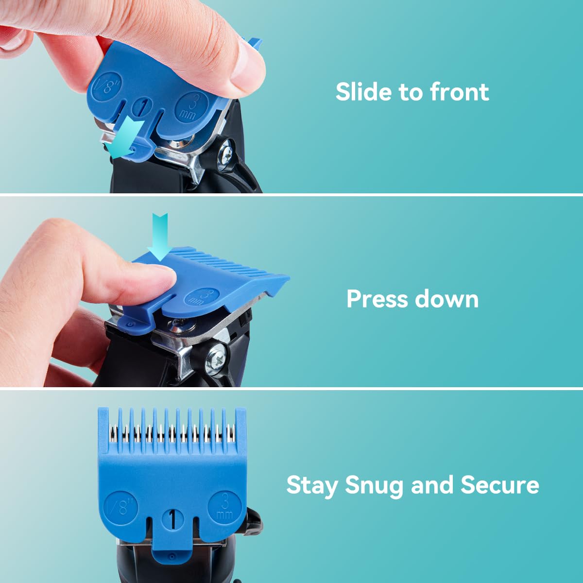 10 Professional Hair Clipper Guards Cutting Guides Compatible with Most Wahl Clippers (Not for All Models) with Organizer, Color Coded Clipper Combs Replacement - 1/16" to 1"
