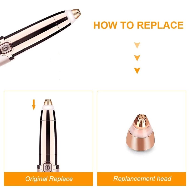 Eyebrow Hair Remover replacement heads for Finishing Touch Flawless Brows Eyebrow Hair Remover,Painless Blades with Cleaning Brush - As Seen on TV (flawless eyebrow replacement heads, 4 pack)
