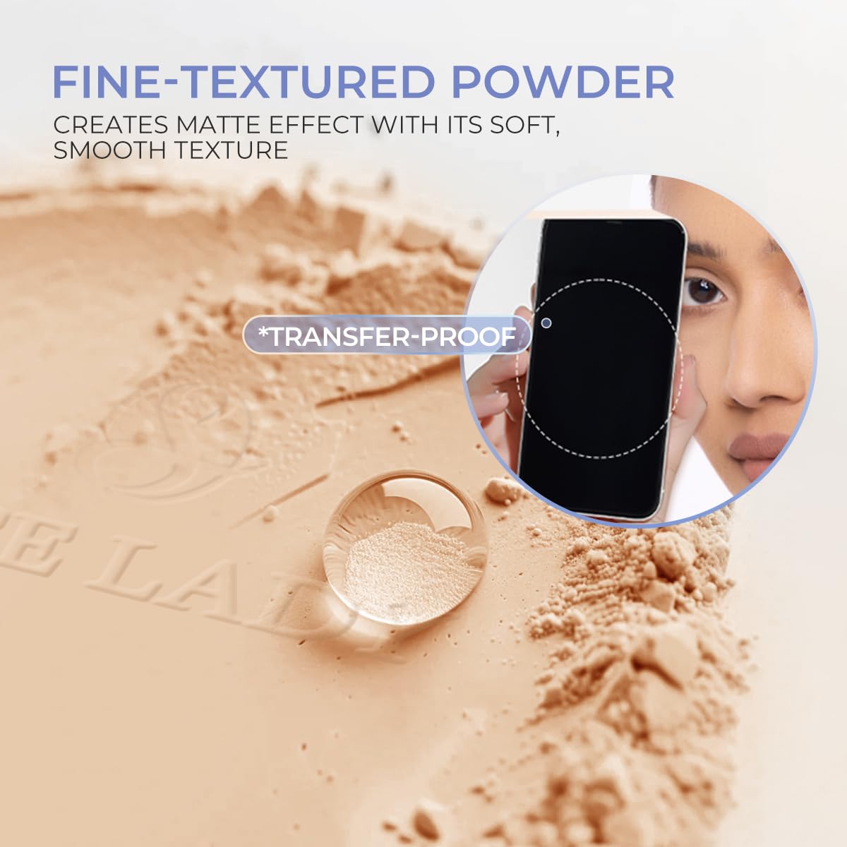 SACE LADY Face Powder Waterproof Sets Makeup, Controls Shine, Smooth Fine Lines for Flawless Lightweight Finish, Long Lasting Matte Compact Setting Powder Cosmetics Cruelty-free, 0.35oz (#03)