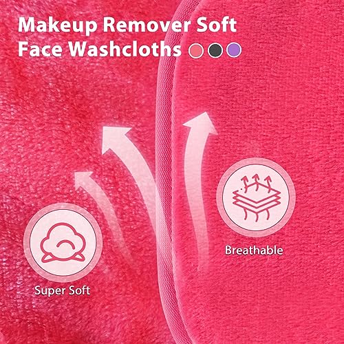12 Pack Reusable Makeup Remover Cloths - 6" x 6" Microfiber Towels MixColor-2