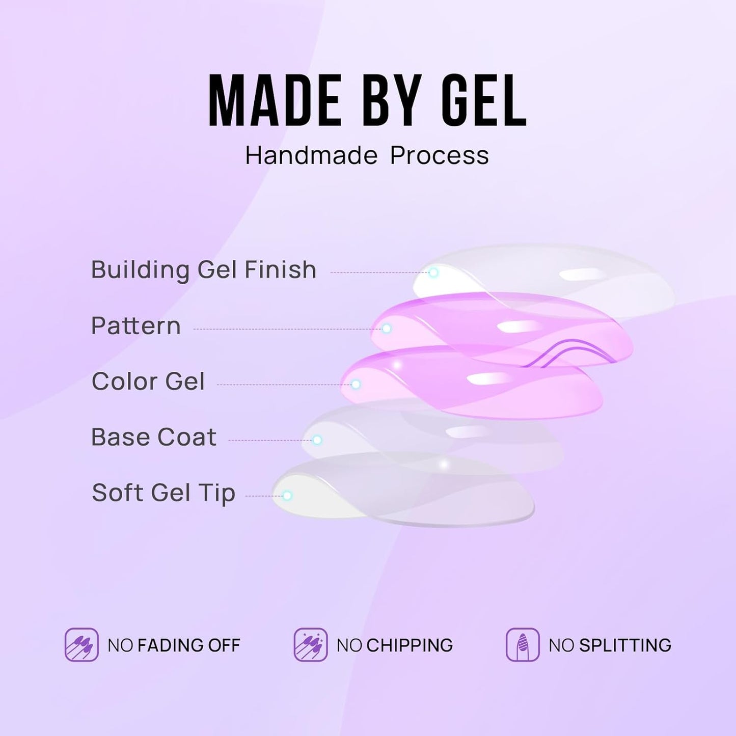 Short Almond Press On Nails - Aurora French Tip, 32 Piece Glue-On Nail Kit | Natural Look, 16 Sizes Available