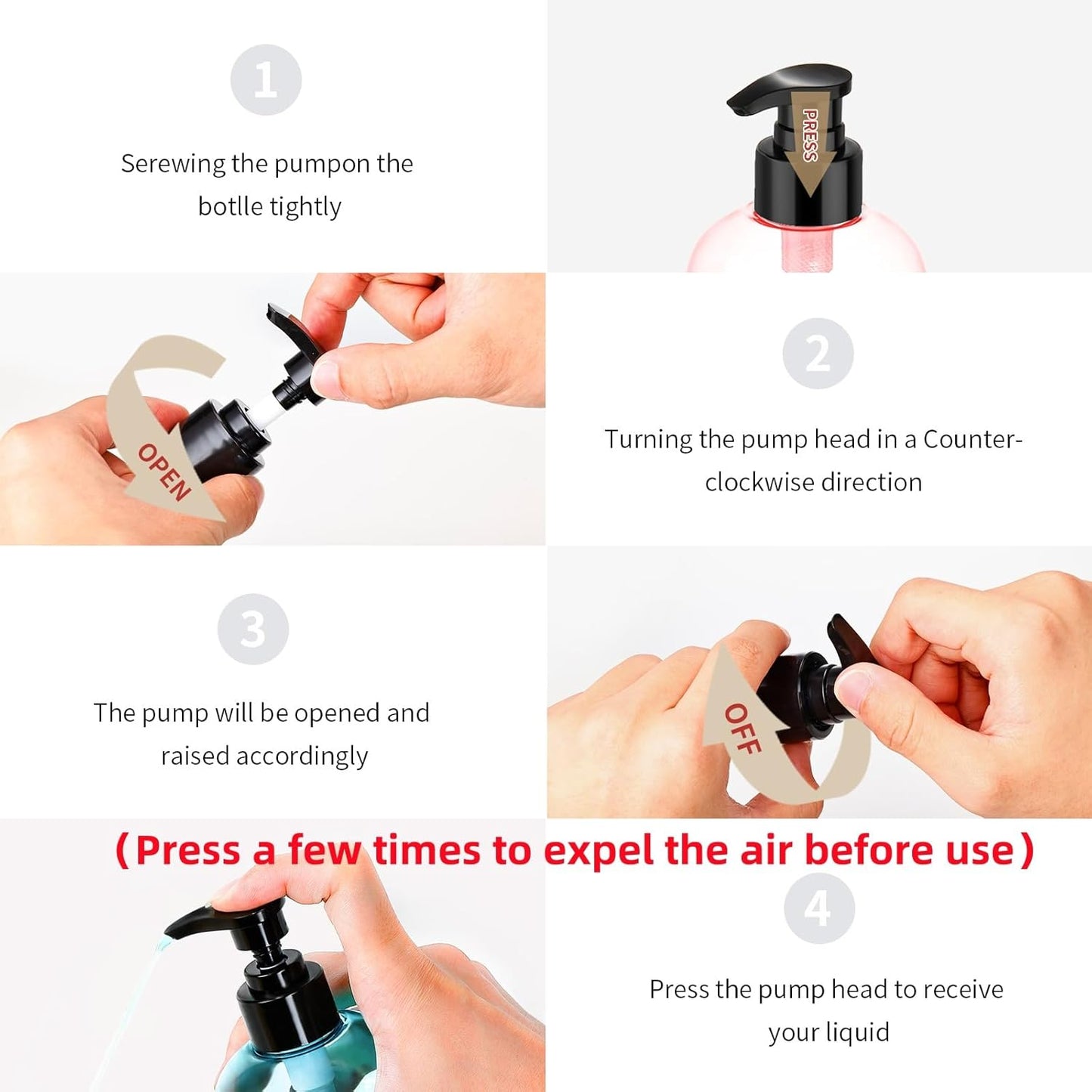 Pump Bottle 16 oz | Empty Shampoo Dispenser - Portable Plastic for Liquids
