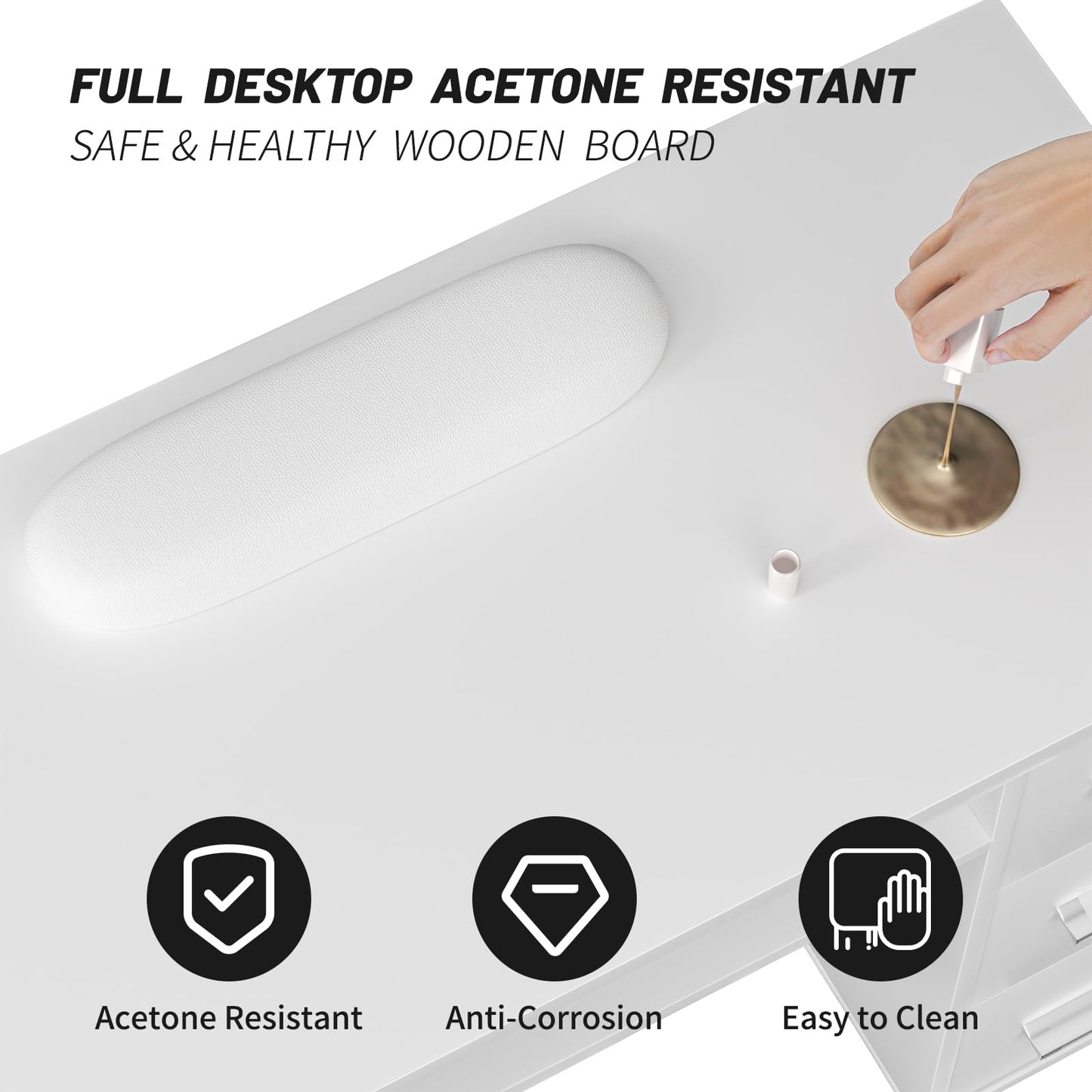 ABTSalon Double-Layer Nail Tech Table, Manicure Desk