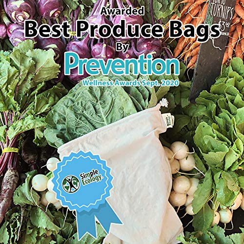 Organic Cotton Muslin Reusable Produce Bags - 3 Pack, XSmall