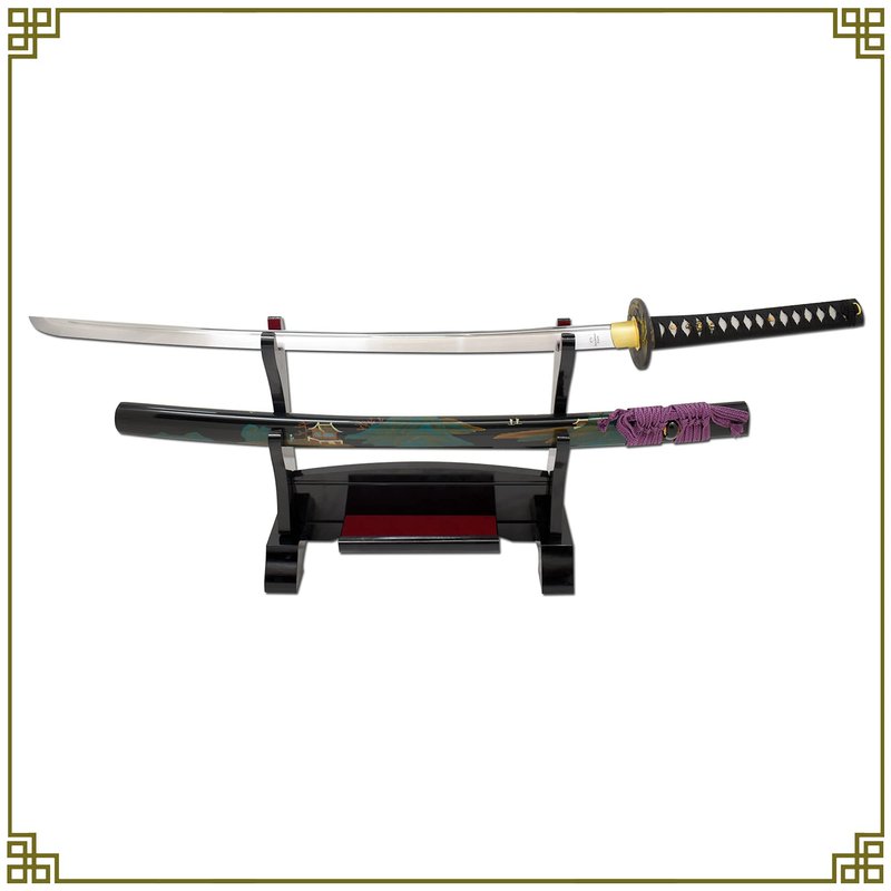 Snake Eye Tactical Classic Japanese Samurai Katana Swords with Heavy Duty Wooden Stand- (0931)