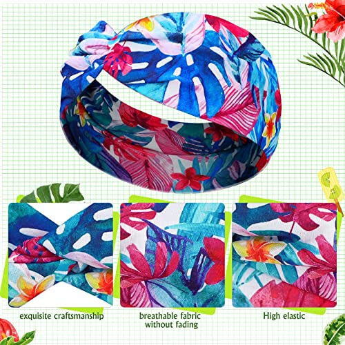 Jutom 10 Pcs Boho Hawaiian Headbands for Women, Wide Floral Beach Hair Wraps