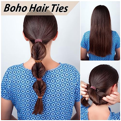 KANPRINCESS 10Pcs Boho Hair Tie Bracelet Set for Women