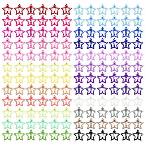 144 Pcs Star Hair Clips - 1.2'' Colorful Non-Slip Barrettes