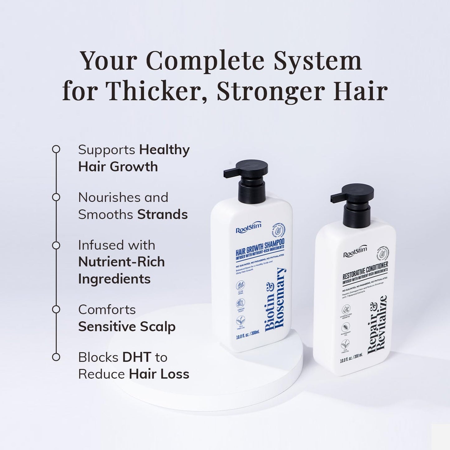 Hair Growth Shampoo and Conditioner Set - Rosemary & Biotin for Thicker Hair | Botanical Formula for Healthy Scalp and Strengthened Hair
