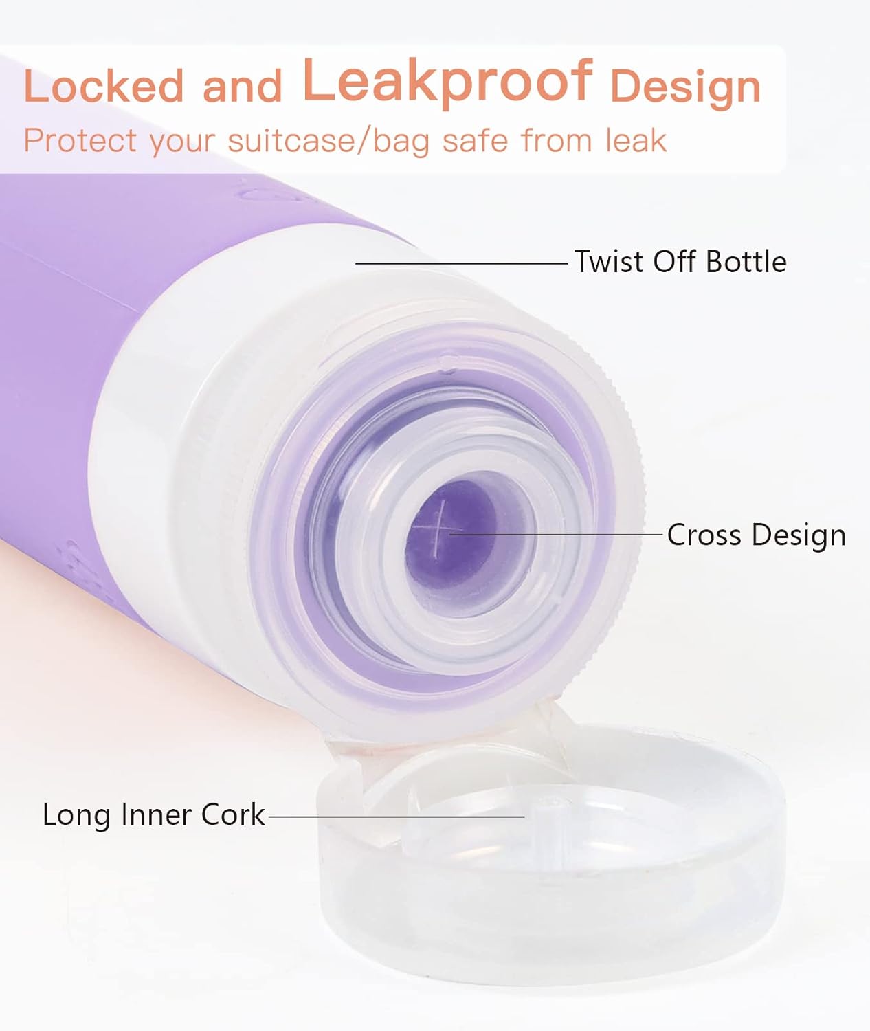 Travel Bottles for Toiletries - Leakproof 3 oz TSA Approved Silicone Containers | 6 Pack, BPA Free, Ideal for Camping