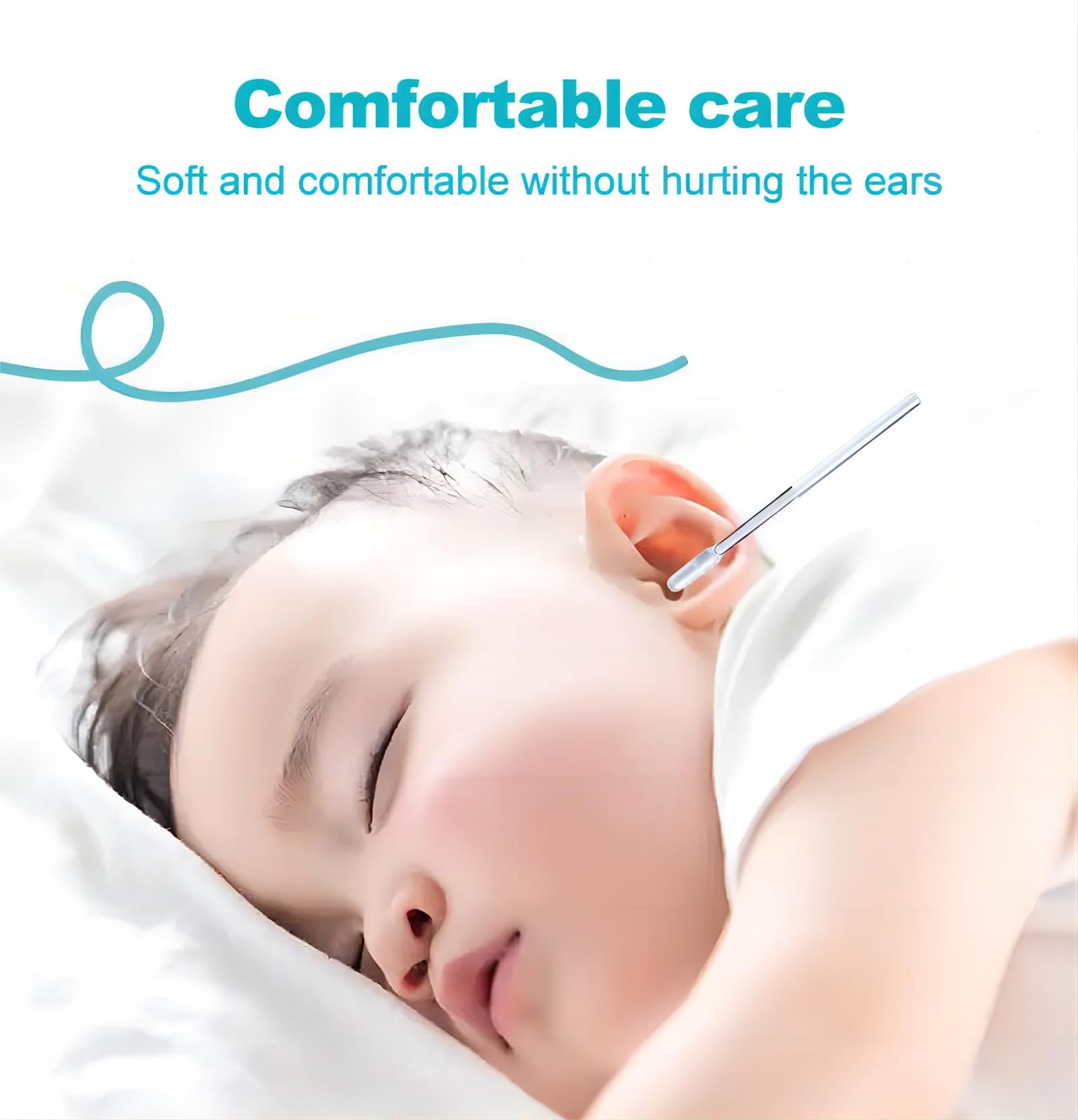 New Reusable Sticky Soft Head Ear Swabs, Adhesive Ear Wax Removal Tools, Ear Cleaning Tools Ear Curette for Kids & Adults (24PCS, S)