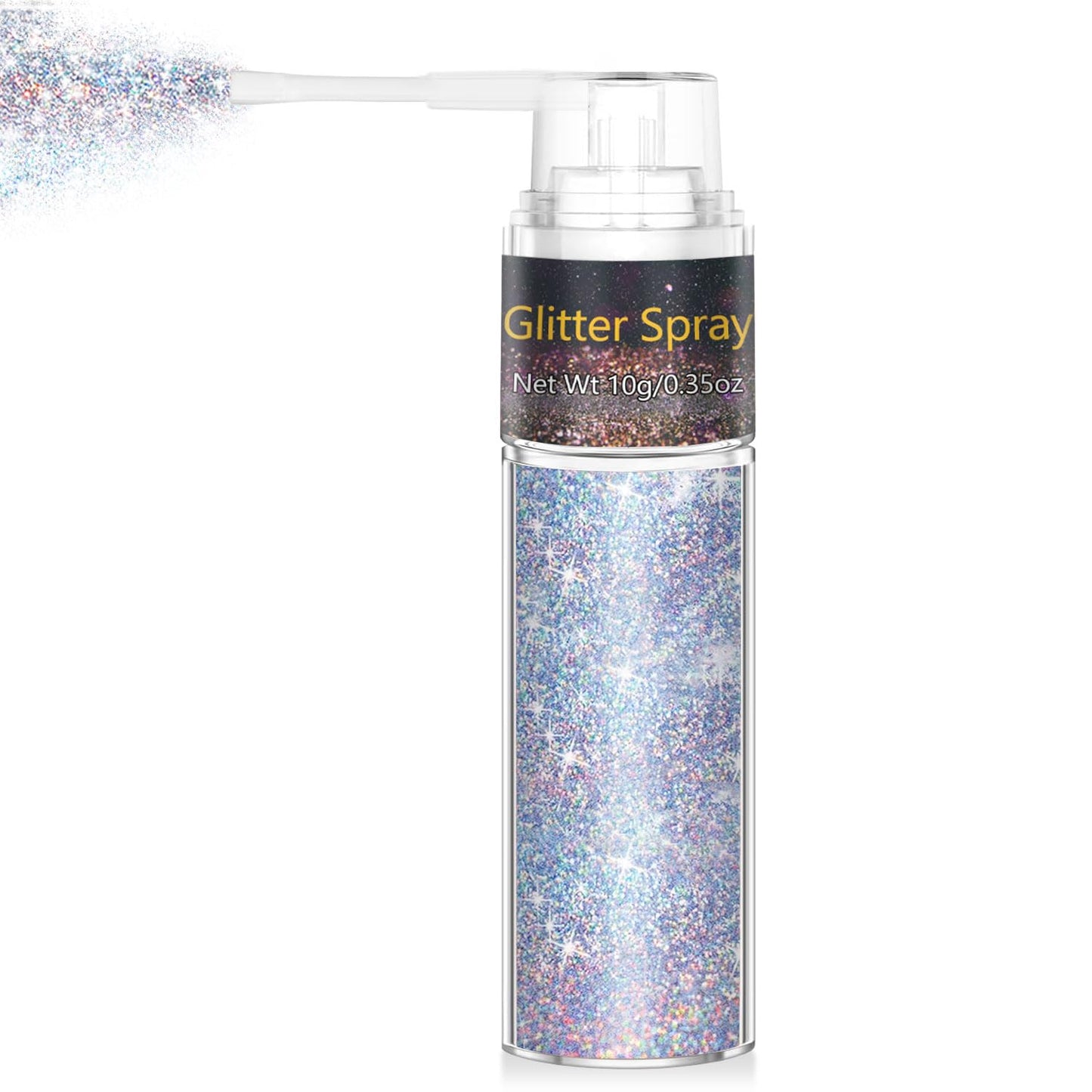 Hair and Body Glitter Spray, Glint-Rainbow Hair Glitter Extra Fine Face Shimmer Powder for Clothes, Festival Loose Sparkle Powder for Rave Clothes Nail Art Easter Halloween Crafts (Glint-Rainbow)