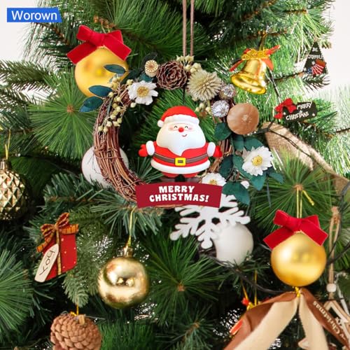 Worown 20 Pcs Mini Natural Grapevine Wreaths - 2.36 inch for DIY Decor