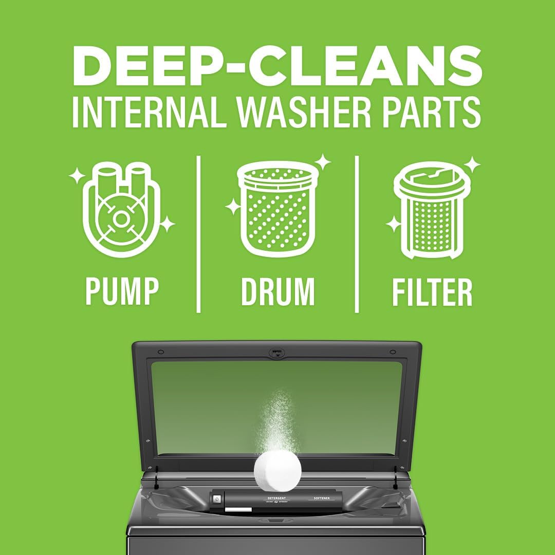Affresh Washing Machine Cleaner Tablets - Eliminate Odors & Bacteria | 6 Tablets for 6-Month Supply