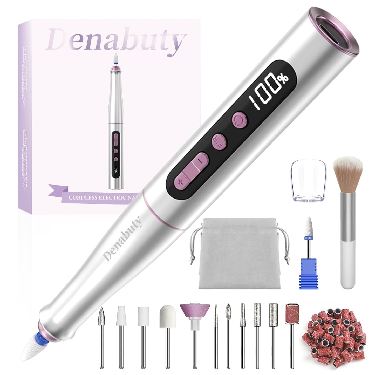 Cordless Electric Nail Drill Machine - 35000RPM Professional E-File Kit | 13-in-1 Manicure & Pedicure Set