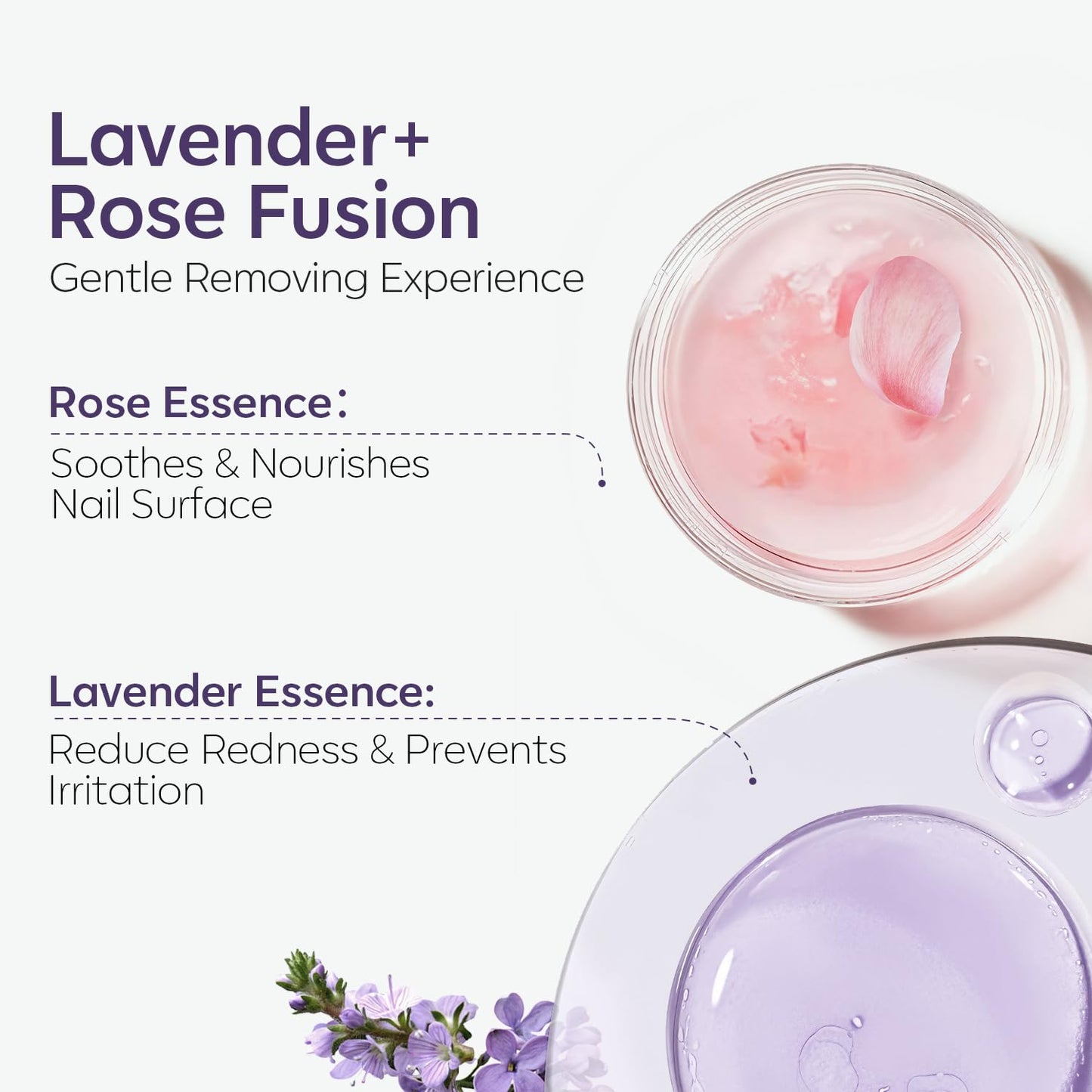 Modelones Nail Polish Remover - Gentle Gel Polish Remover with Jojoba Oil | 8 Fl Oz Lavender for Acrylic & Press-On Nails