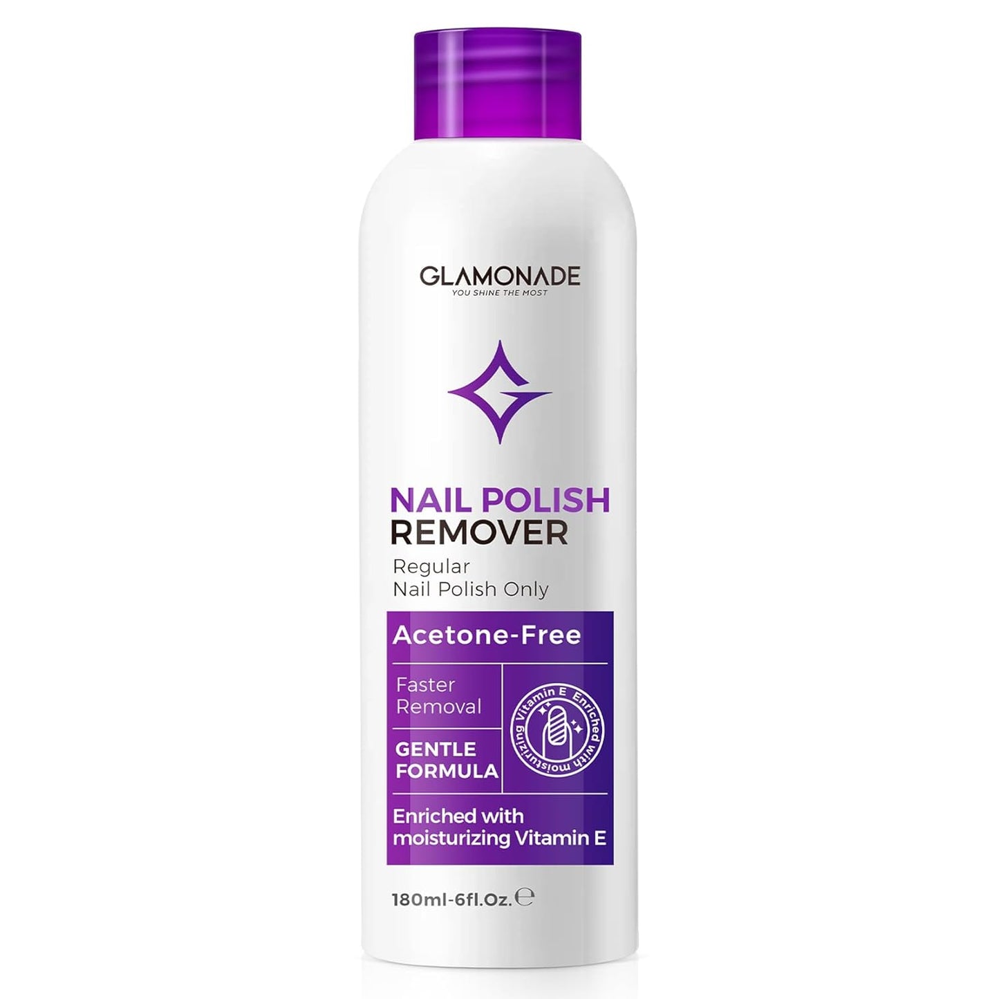 Acetone-Free Nail Polish Remover - Non-Drying Formula for Regular & Glitter Polish | 6 Fl. Oz.