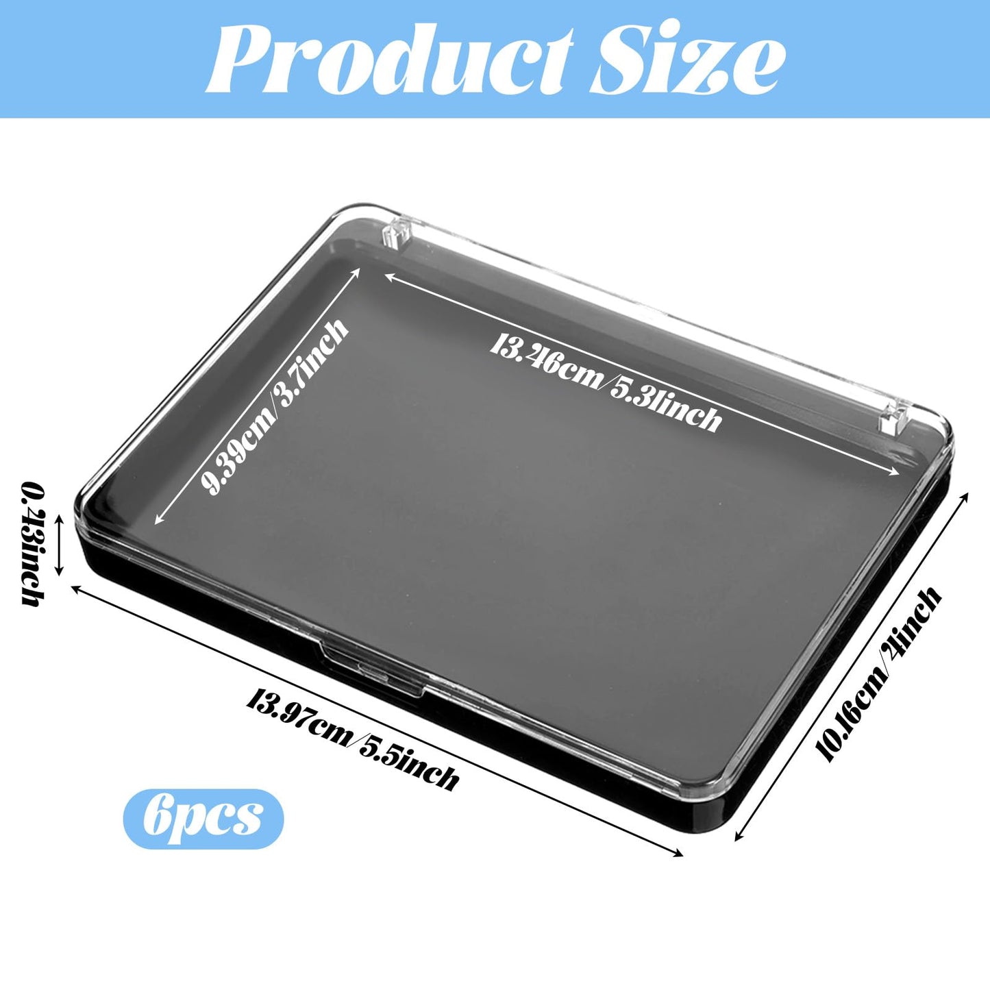 Magnetic Makeup Palette with Frosted Clear Top, 6 Pack Empty Eyeshadow Palettes depots Travel Storage Box for DIY Cosmetics Bronzer Highlights Powder (Small Palette - 5.5" x 4")