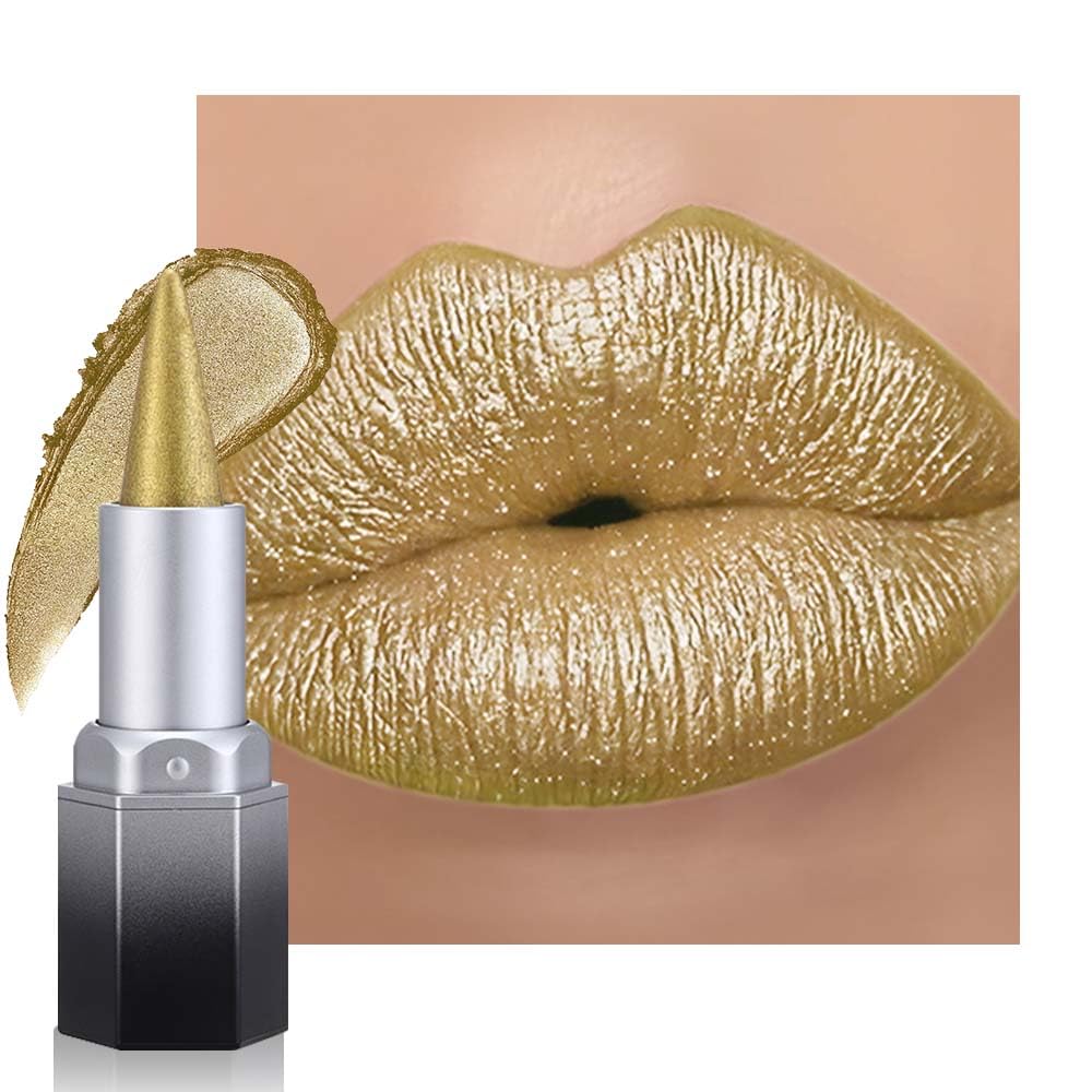 Nude Pink Shimmer Lipstick - Metallic Moisturizing Glow & Plumping Formula | Long-Lasting Waterproof (01#Nude Pink)