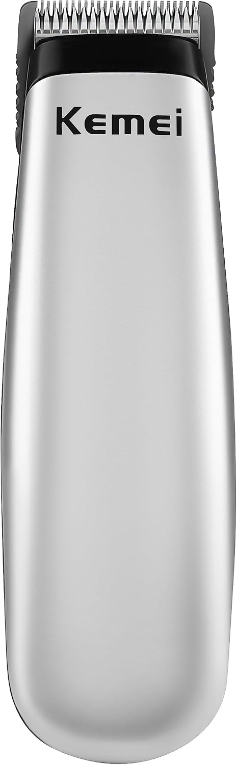 KEMEI Mini Hair Trimmer - Portable Cordless Clipper for Men & Women | Precision Shaving Tool, Silver