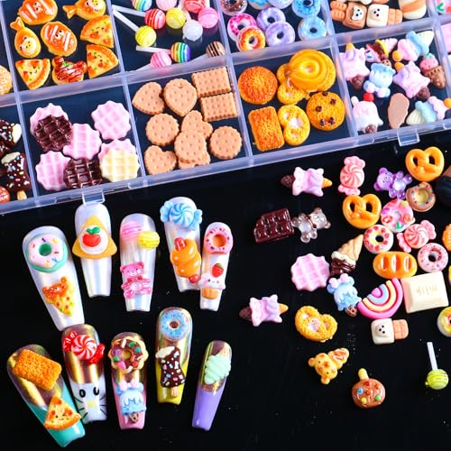3D Kawaii Candy Nail Charms Cartoon Art Design DIY Crafts Accessories
