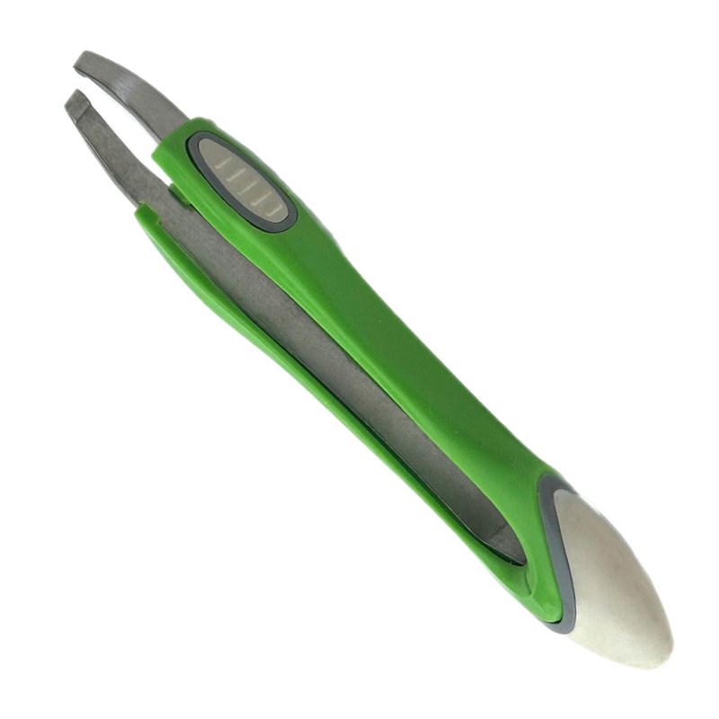 Comfort Hold Ergonomic Slanted Tip Multipurpose Stainless Steel Non-Slip Sure Grip Precision Splinter Facial Hair Removal Eyebrow Tweezers Men Women Arthritis Hands