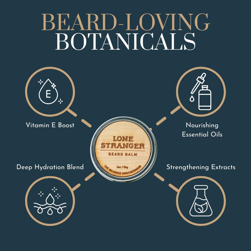 The Bearded Brotherhood TBB Lone Stranger Classic Beard Balm – Amber, Coffee, Clove & Coriander Scent – Conditioning & Styling Balm for Men’s Beards, 2 oz