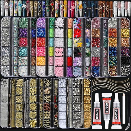 BANA Bedazzling Nail Art Kit Set 01 - 18000Pcs Rhinestones & Charms