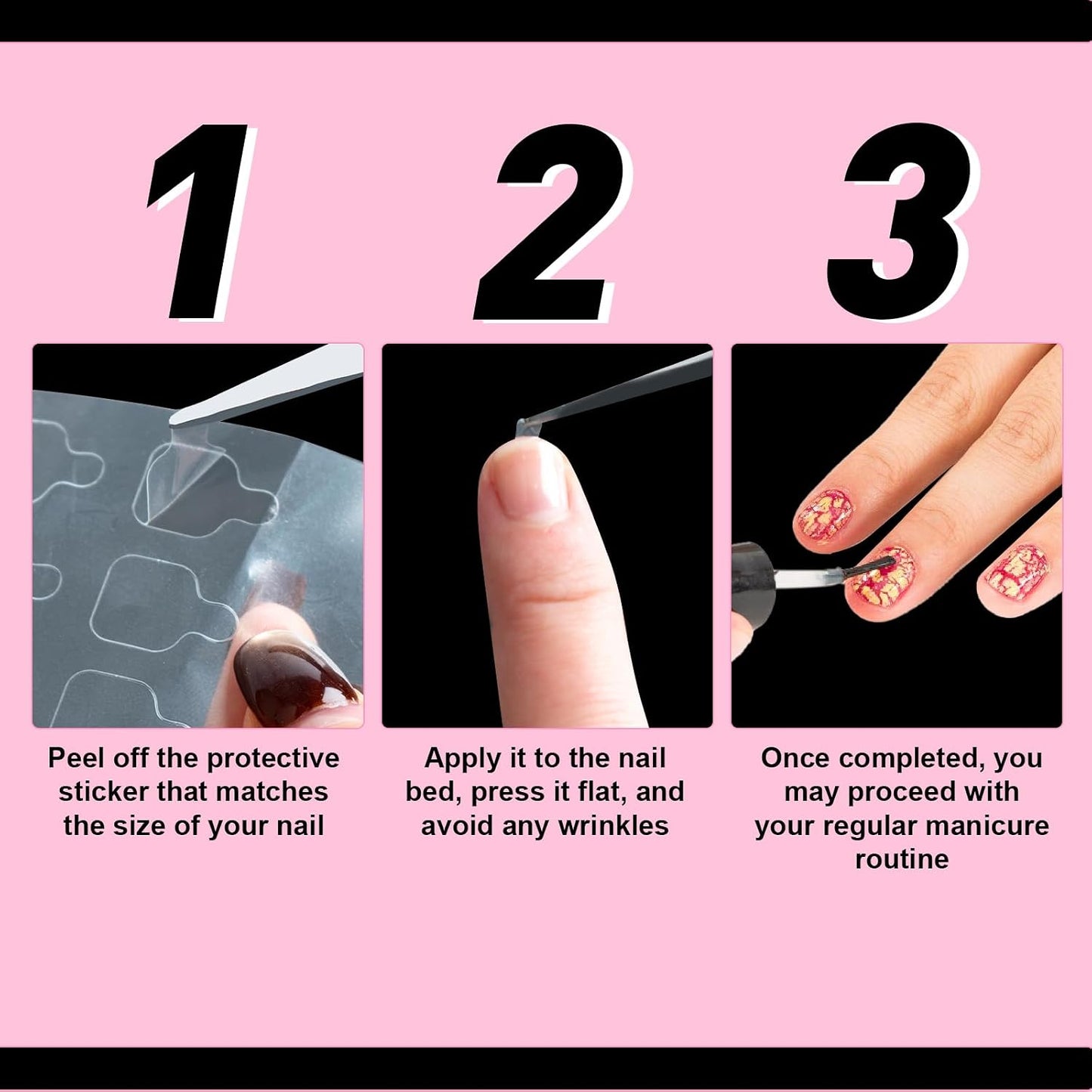 Nail Repair Patches - Pre-Cut Protective Layer for Damaged Nails | Easy to Use, Invisible, 580 Units