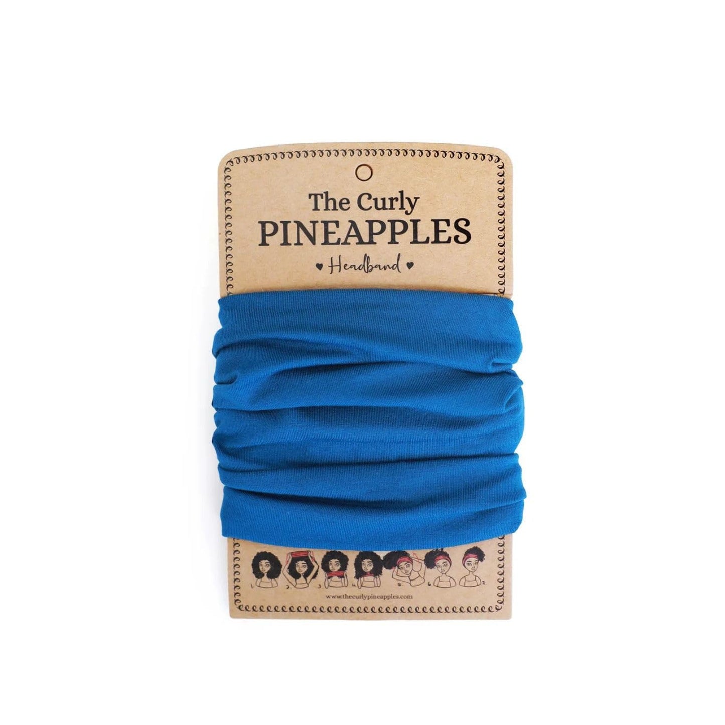 Curly Hair Headbands for Women - Stretchy Non-Slip Wide Yoga Band | Royal Blue, Adult Size