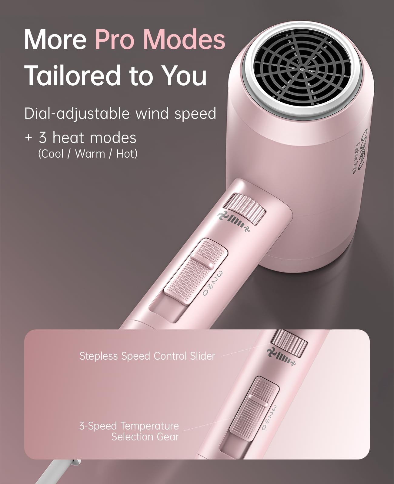 Hair Dryer with Diffuser, CONFU Hair Dryers for Women, Blow Dryers for Men, Hairdryer with Diffuser Attachment, Portable Lightweight Fast Drying Negative Ion Hairdryer for Home