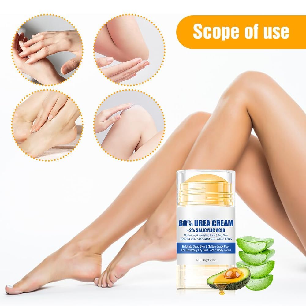 2025 New 60% Urea Hydrating and Anti-Cracking Foot Cream,Moisturising and Relieves Cracking and Dryness Foot Cream, Foot Lotion Heel Stick Repairs and Cracked Feet and Hydrates Dry and Hand. (1)
