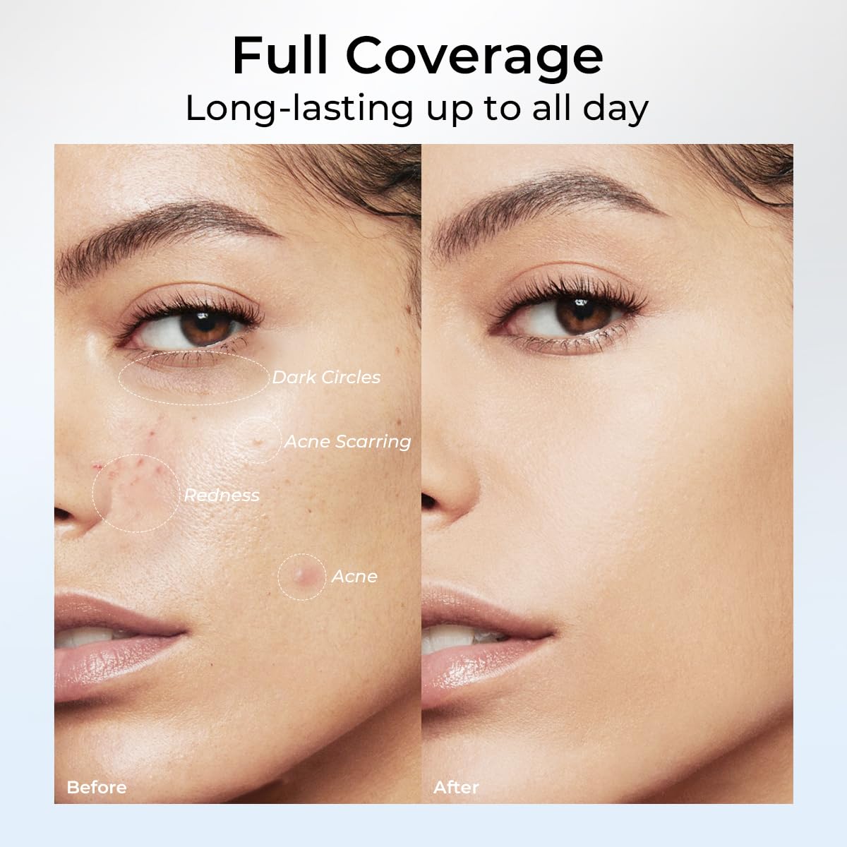 Full Coverage Concealer Pen - Dual-End Waterproof Stick for Dark Circles & Blackheads | Lightweight & Sweatproof - #01 Light Natural