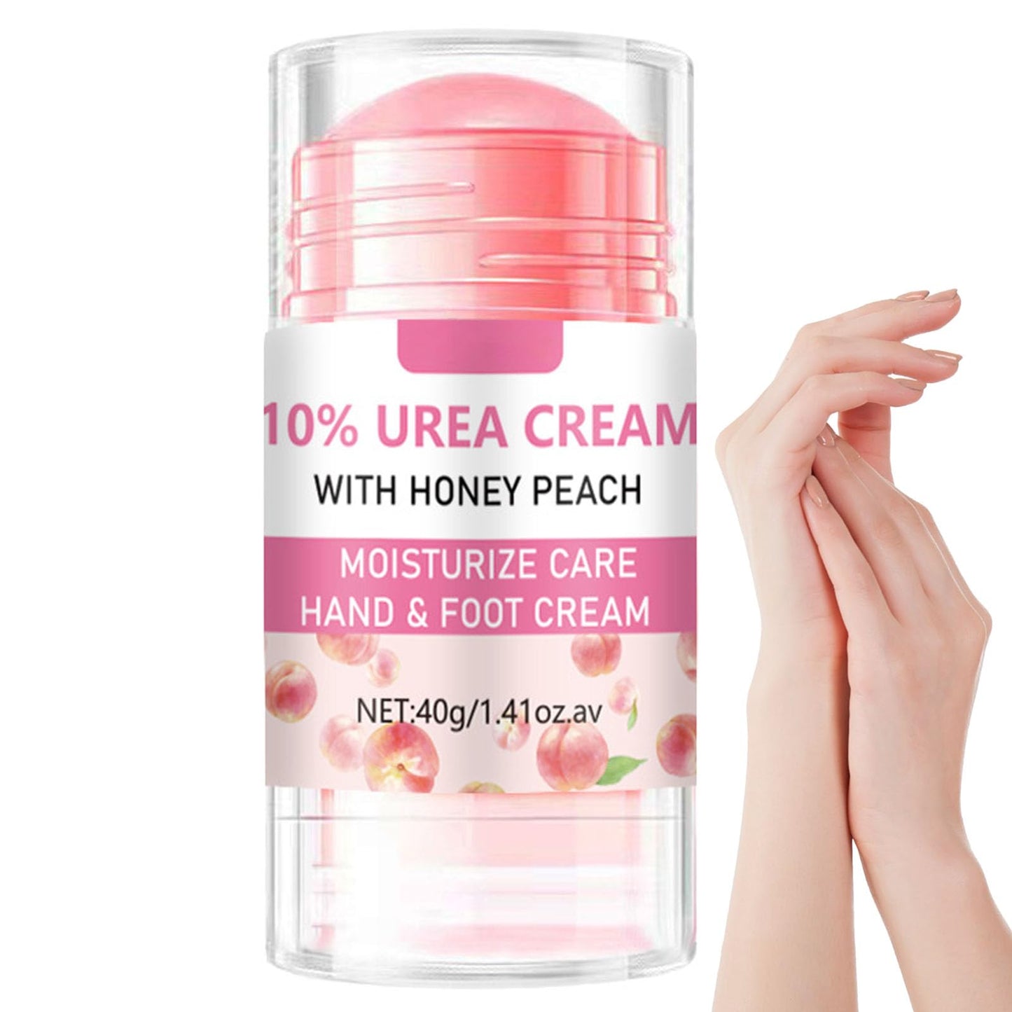 Grospe Hydrating and Anti-Cracking Foot Cream, Hand and Foot Stick Peach with Honey Hydrates and Repairs Dry Cracked Feet Moisturizer Balm for Smoothing and Soft Skin for Women and Men 1.41Oz