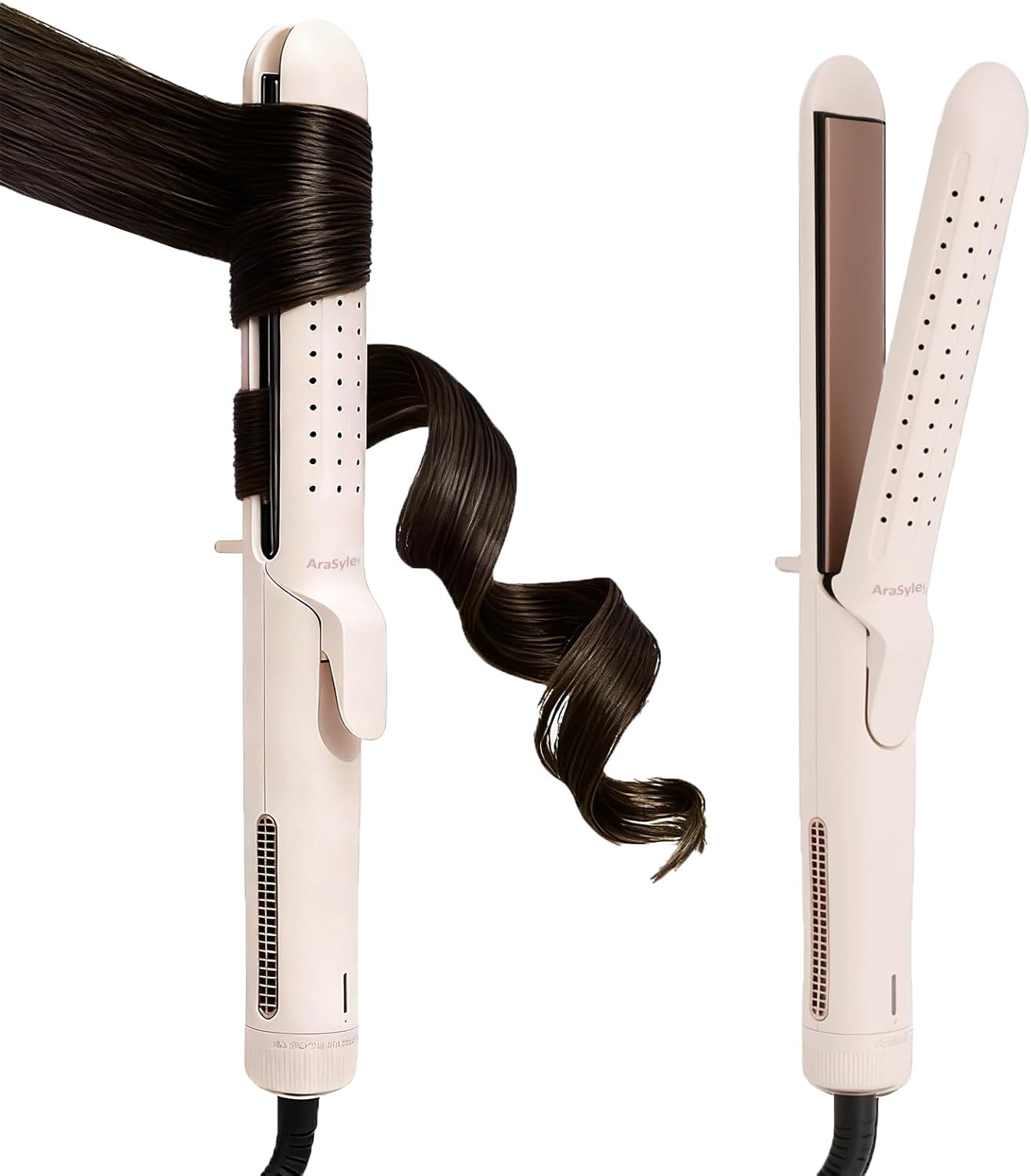 2 in 1 Hair Straightener and Curler - Airflow Technology for Damage-Free Styling | Quick Hold for Straight, Curly, Wavy Hair
