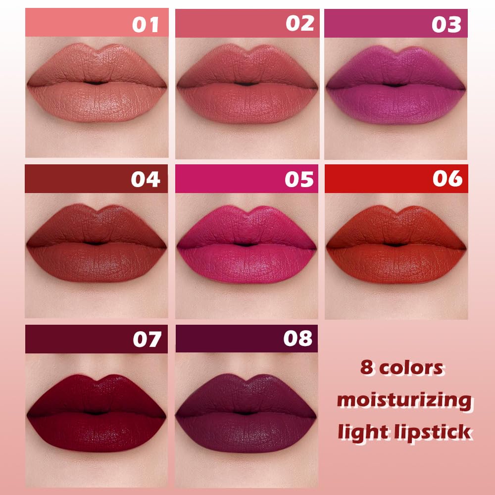 Maroon Red Matte Lipstick - Long Lasting Waterproof Vegan Lip Color | 24-Hour Moisturizing Stain