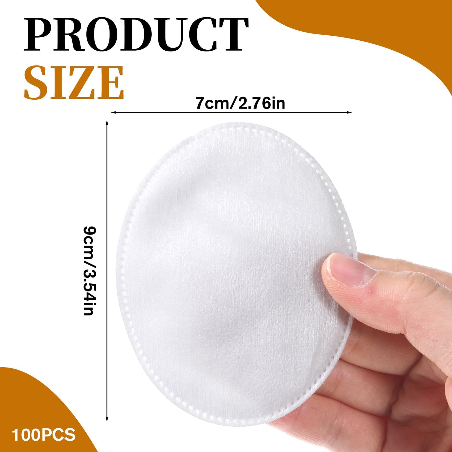 100 Pcs Large Oval Cotton Pads, Soft Lint-Free Cotton Pads for Face Facial Pad forMakeup Removal, Nail Polish, Skincare, Cleansing Face and Toner Application Use Wet or Dry