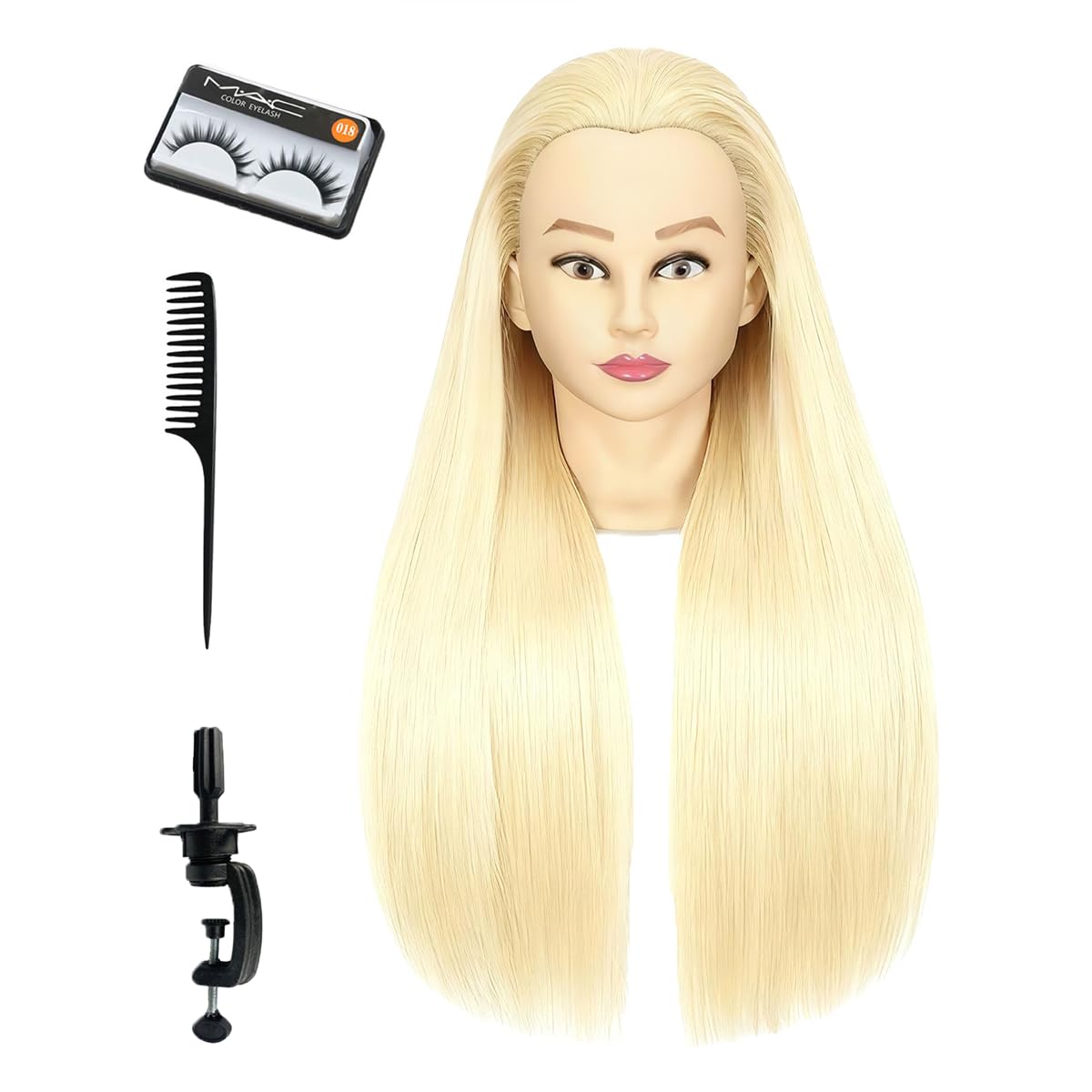 Human Hair Mannequin Head for Hairstyling | Heat Resistant Doll Head for Cosmetology Practice (Blond 27#)
