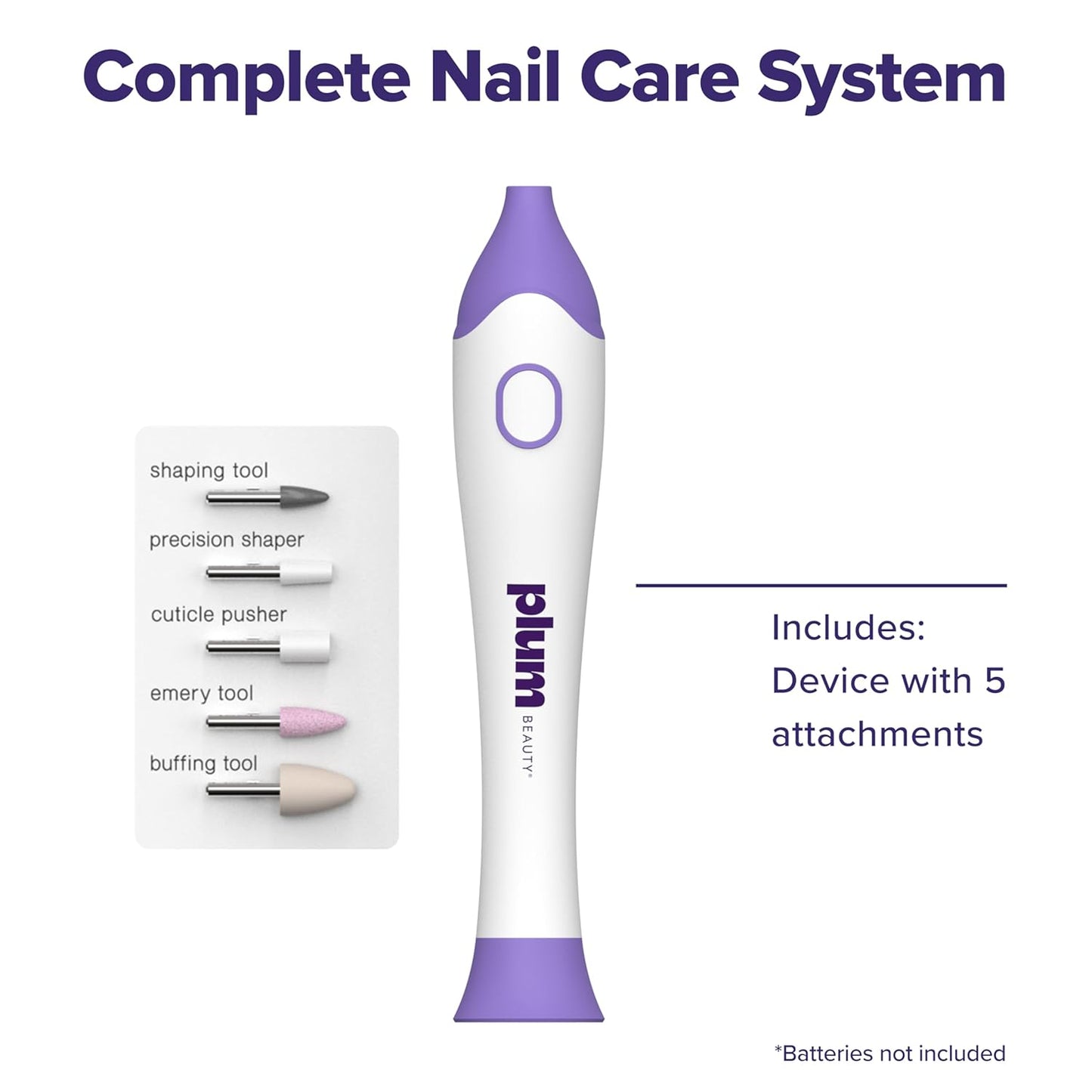 Complete Nail Care System - 5-in-1 Professional Electric Manicure & Pedicure Kit | Interchangeable Attachments for Shaping & Buffing