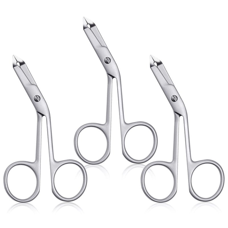 3pcs Stainless Steel Eyebrow Tweezers Handle Shaped Angled Tweezers Flat Tip Hair Plucker for Eyebrow Trimming and Shaping, Face Hair Tools for Women & Men